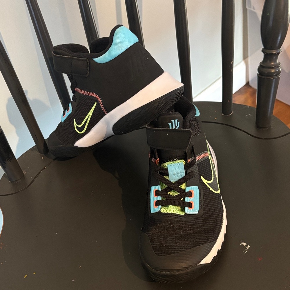 Nike Kids Kyrie Black Sneakers with Blue and Green Accents